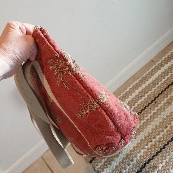 🔥🔥Bonnie Bag Upholstery palm trees vintage knitting needle point storage tote - Picture 5 of 16